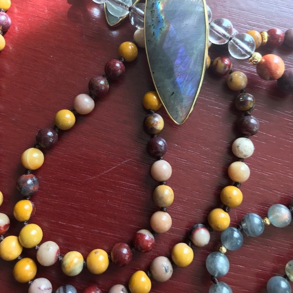 8mm Mala with Labradorite, smoky quarts, Mookaite - Picture 11 of 12